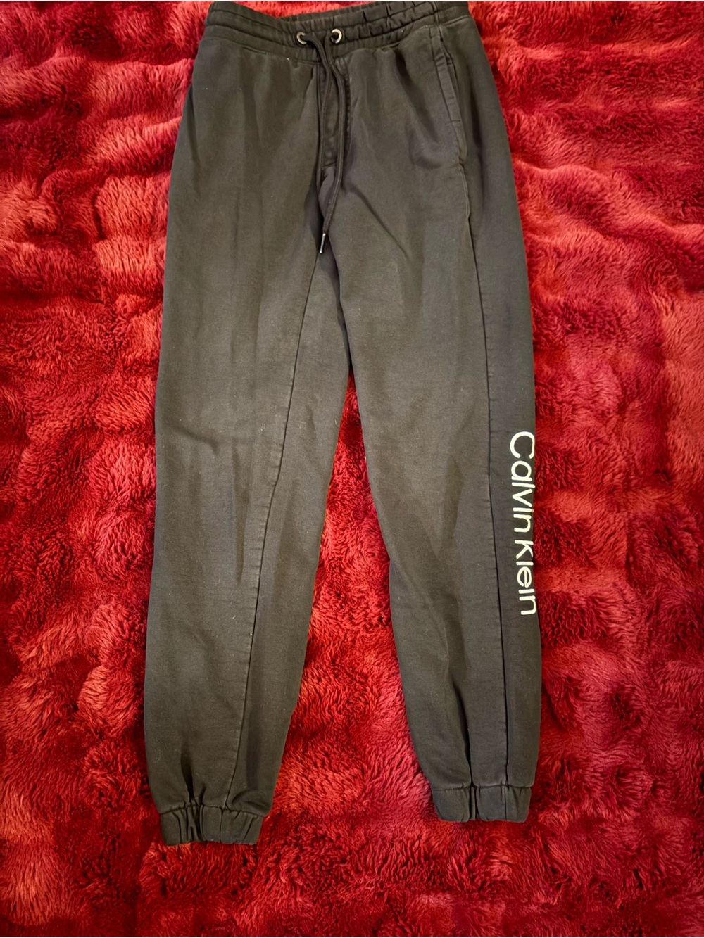 Calvin Klein Black Jogger Pants with White Logo